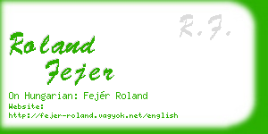 roland fejer business card