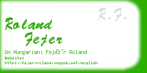 roland fejer business card